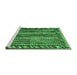 Sideview of Machine Washable Abstract Emerald Green Contemporary Area Rugs, wshcon979emgrn