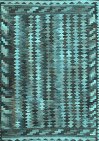 Abstract Light Blue Contemporary Rug, con979lblu