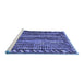 Sideview of Machine Washable Abstract Blue Contemporary Rug, wshcon979blu