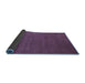 Sideview of Abstract Blue Contemporary Rug, con97blu