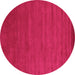 Round Abstract Pink Contemporary Rug, con97pnk