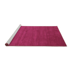 Sideview of Machine Washable Abstract Purple Contemporary Area Rugs, wshcon97pur