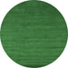 Round Abstract Emerald Green Contemporary Rug, con97emgrn