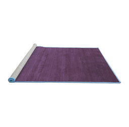 Sideview of Machine Washable Abstract Blue Contemporary Rug, wshcon97blu