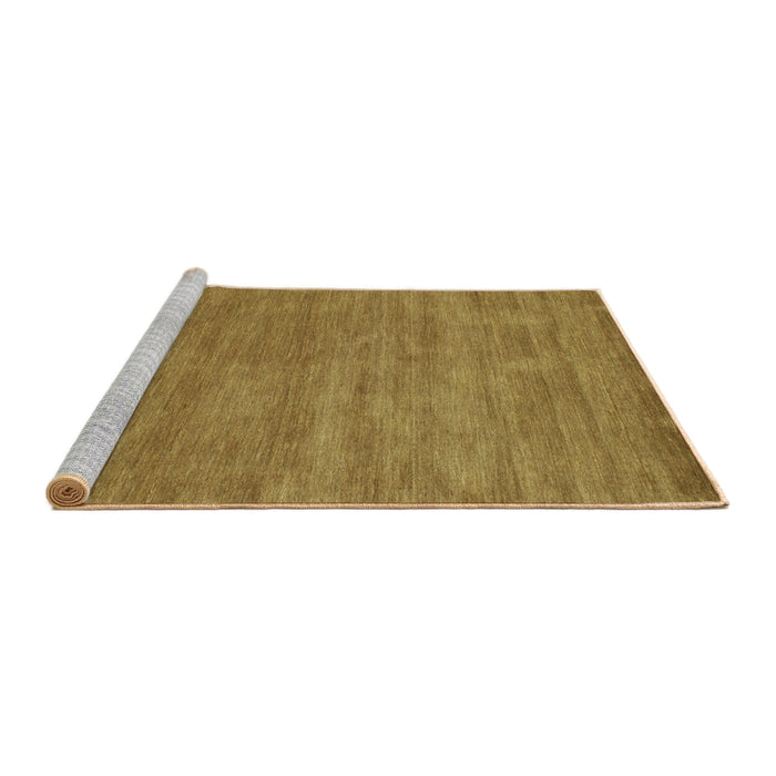 Serging Thickness of Machine Washable Contemporary Dark Golden Brown Rug, wshcon98