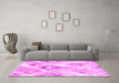 Machine Washable Abstract Pink Contemporary Rug in a Living Room, wshcon980pnk