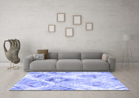 Machine Washable Abstract Blue Contemporary Rug, wshcon980blu