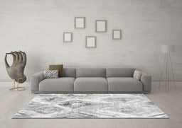 Machine Washable Abstract Gray Contemporary Rug in a Living Room,, wshcon980gry