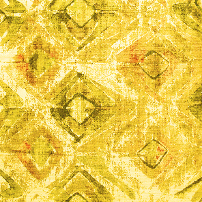 Square Machine Washable Abstract Yellow Contemporary Rug, wshcon980yw