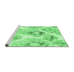 Sideview of Machine Washable Abstract Emerald Green Contemporary Area Rugs, wshcon980emgrn