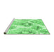 Sideview of Machine Washable Abstract Emerald Green Contemporary Area Rugs, wshcon980emgrn