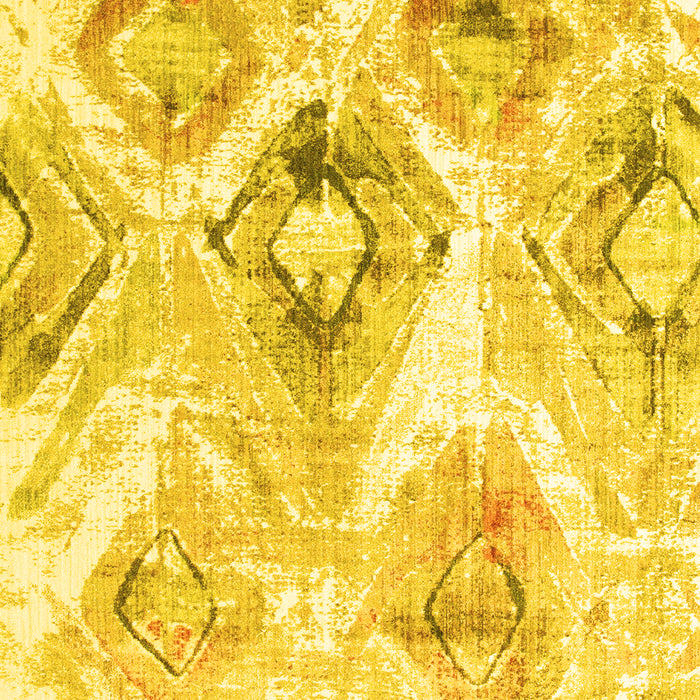 Machine Washable Abstract Yellow Contemporary Rug, wshcon980yw