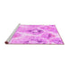 Sideview of Machine Washable Abstract Pink Contemporary Rug, wshcon980pnk