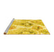 Sideview of Machine Washable Abstract Yellow Contemporary Rug, wshcon980yw