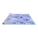Sideview of Machine Washable Abstract Blue Contemporary Rug, wshcon980blu