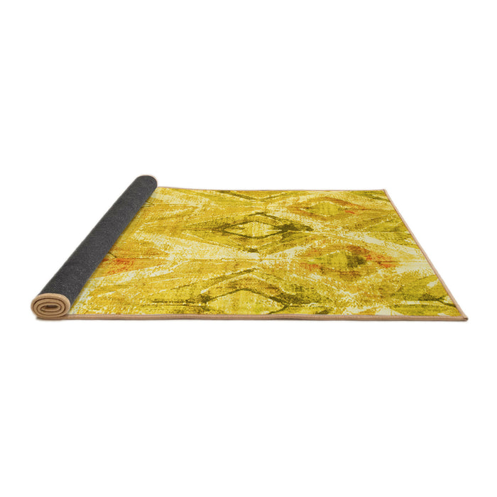 Sideview of Abstract Yellow Contemporary Rug, con980yw