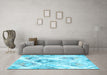 Machine Washable Abstract Light Blue Contemporary Rug in a Living Room, wshcon980lblu