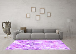 Machine Washable Abstract Purple Contemporary Area Rugs in a Living Room, wshcon980pur