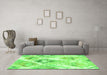 Machine Washable Abstract Green Contemporary Area Rugs in a Living Room,, wshcon980grn