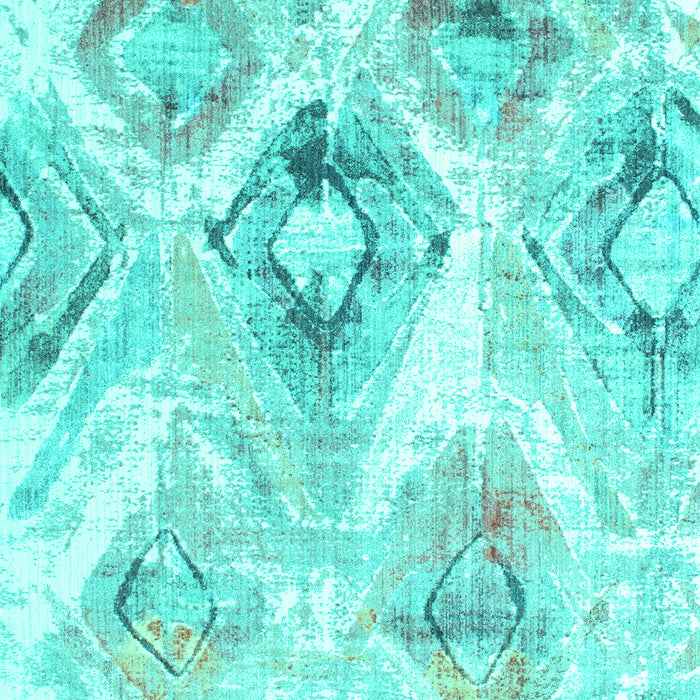 Abstract Turquoise Contemporary Rug, con980turq