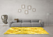 Machine Washable Abstract Yellow Contemporary Rug in a Living Room, wshcon980yw