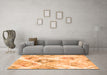 Machine Washable Abstract Orange Contemporary Area Rugs in a Living Room, wshcon980org