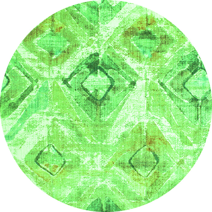 Square Abstract Green Contemporary Rug, con980grn
