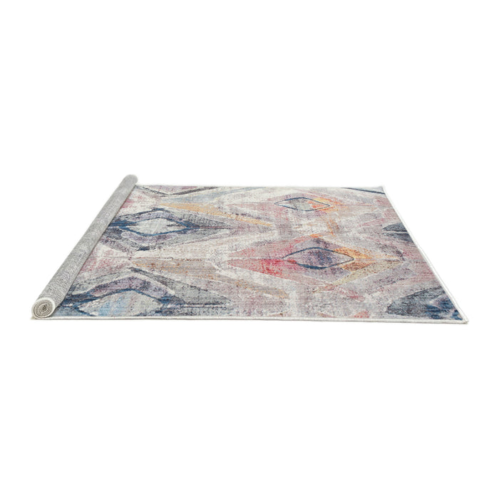 Serging Thickness of Machine Washable Contemporary Rosy Brown Pink Rug, wshcon981