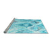 Sideview of Machine Washable Abstract Light Blue Contemporary Rug, wshcon981lblu