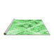 Sideview of Machine Washable Abstract Emerald Green Contemporary Area Rugs, wshcon981emgrn