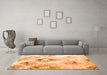 Machine Washable Abstract Orange Contemporary Area Rugs in a Living Room, wshcon981org