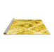 Sideview of Machine Washable Abstract Yellow Contemporary Rug, wshcon981yw