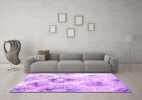 Machine Washable Abstract Purple Contemporary Rug, wshcon981pur