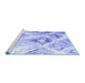 Sideview of Machine Washable Abstract Blue Contemporary Rug, wshcon981blu
