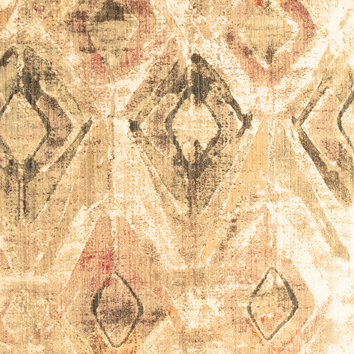 Machine Washable Abstract Brown Contemporary Rug, wshcon981brn