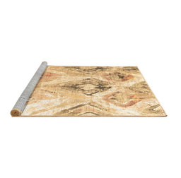 Sideview of Machine Washable Abstract Brown Contemporary Rug, wshcon981brn
