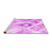 Sideview of Machine Washable Abstract Pink Contemporary Rug, wshcon981pnk