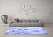 Machine Washable Abstract Blue Contemporary Rug in a Living Room, wshcon981blu