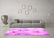 Machine Washable Abstract Pink Contemporary Rug in a Living Room, wshcon981pnk