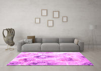 Machine Washable Abstract Pink Contemporary Rug, wshcon981pnk