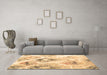 Machine Washable Abstract Brown Contemporary Rug in a Living Room,, wshcon981brn