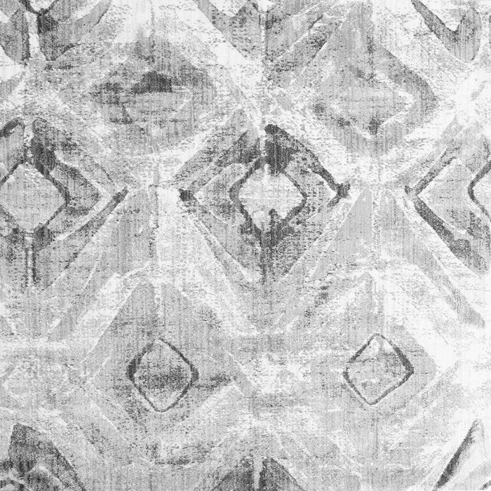 Round Machine Washable Abstract Gray Contemporary Rug, wshcon981gry