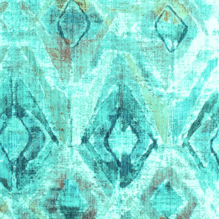 Machine Washable Abstract Turquoise Contemporary Area Rugs, wshcon982turq