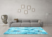 Machine Washable Abstract Light Blue Contemporary Rug in a Living Room, wshcon982lblu