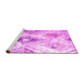 Sideview of Machine Washable Abstract Pink Contemporary Rug, wshcon982pnk
