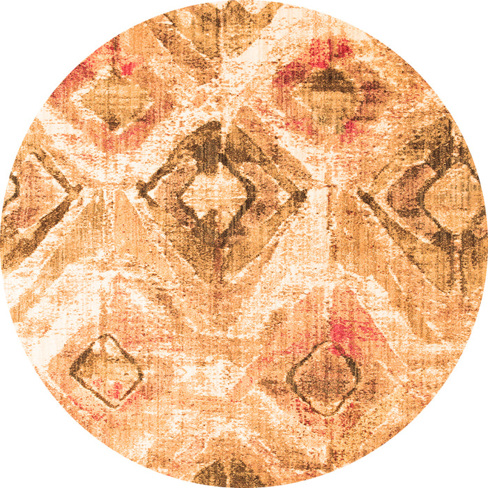 Square Abstract Orange Contemporary Rug, con982org