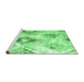 Sideview of Machine Washable Abstract Emerald Green Contemporary Area Rugs, wshcon982emgrn