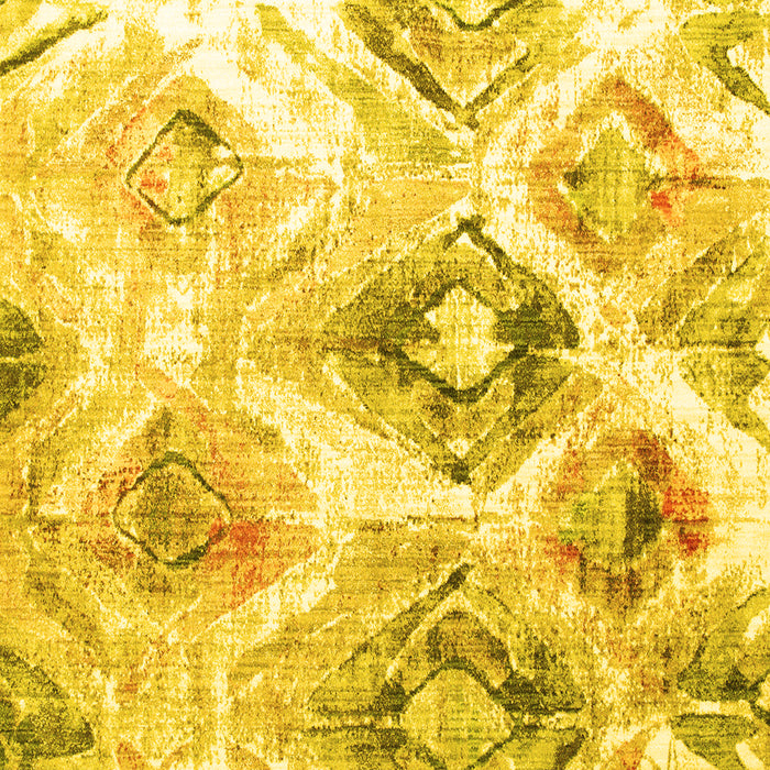 Square Abstract Yellow Contemporary Rug, con982yw