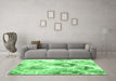 Machine Washable Abstract Emerald Green Contemporary Area Rugs in a Living Room,, wshcon982emgrn