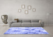 Machine Washable Abstract Blue Contemporary Rug in a Living Room, wshcon982blu